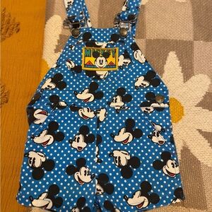 Mickey & Co by J.G. Hook Vintage RARE Blue Polka Dot Mickey Mouse Overalls
